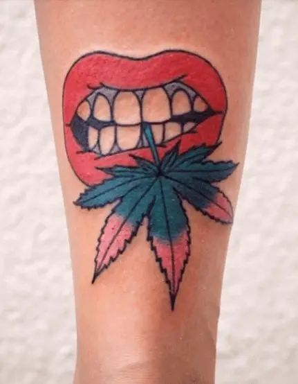 Weed Lips Tattoo 100+ Amazing Weed Tattoo Ideas That Will Get You High
