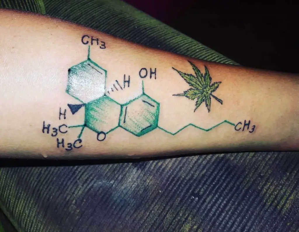 Weed Molecule Tattoo 2 100+ Amazing Weed Tattoo Ideas That Will Get You High