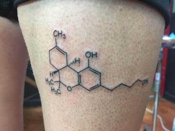 Weed Molecule Tattoo 9 100+ Amazing Weed Tattoo Ideas That Will Get You High