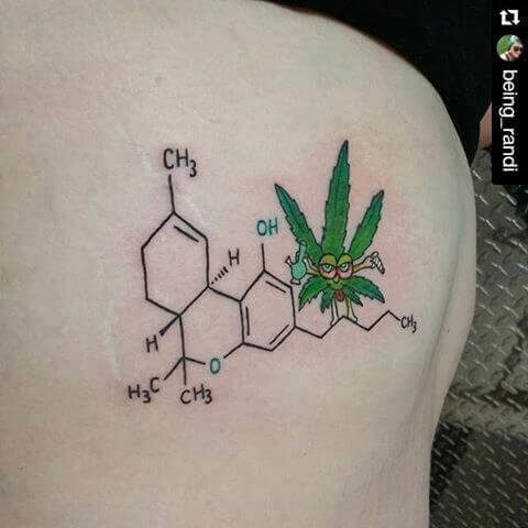 Weed Molecule Tattoo 100+ Amazing Weed Tattoo Ideas That Will Get You High