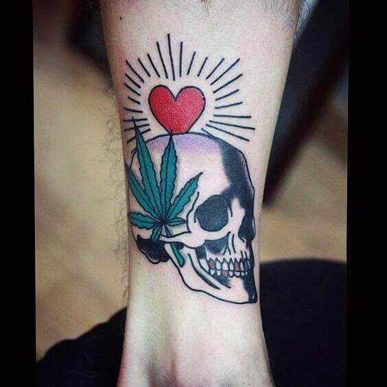 Weed Skull Tattoo 2 100+ Amazing Weed Tattoo Ideas That Will Get You High