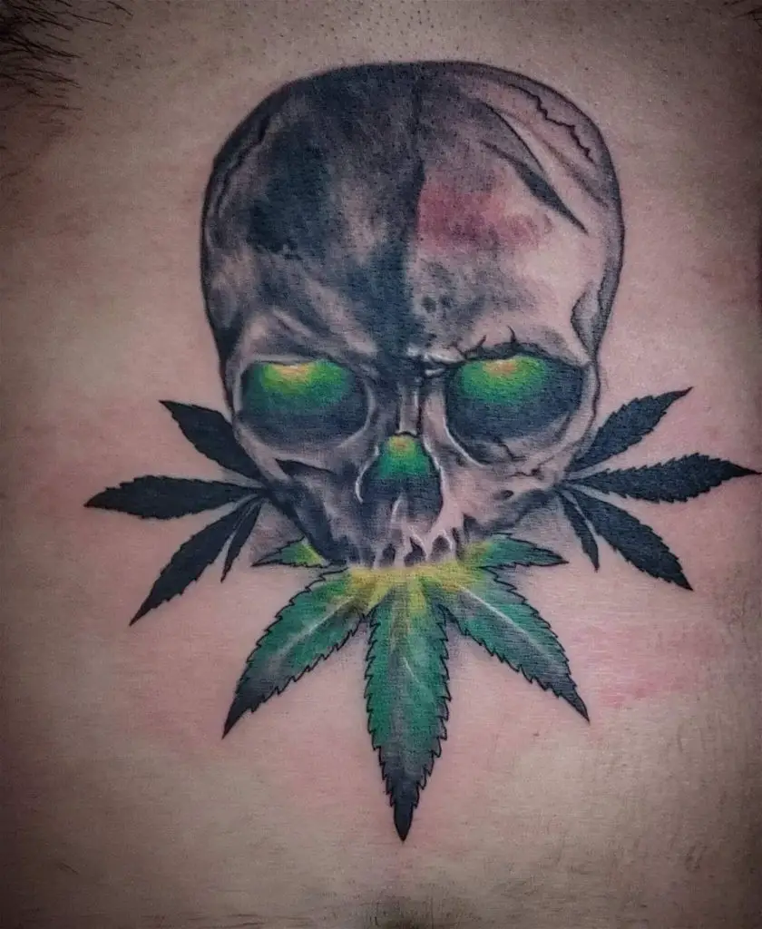 Weed Skull Tattoo 3 100+ Amazing Weed Tattoo Ideas That Will Get You High