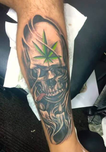 Weed Skull Tattoo 7 100+ Amazing Weed Tattoo Ideas That Will Get You High