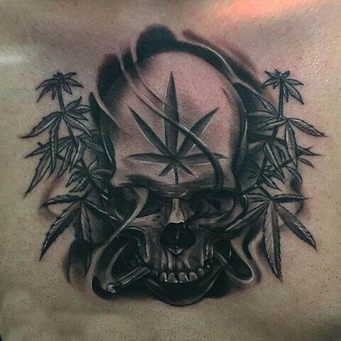 Weed Skull Tattoo 9 100+ Amazing Weed Tattoo Ideas That Will Get You High