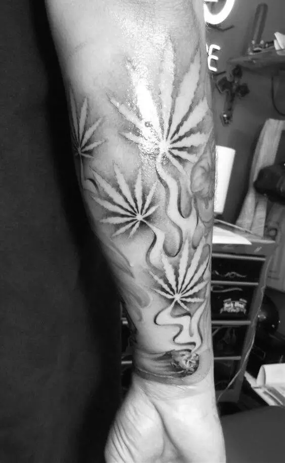 Weed Sleeve Tattoo 4 100+ Amazing Weed Tattoo Ideas That Will Get You High