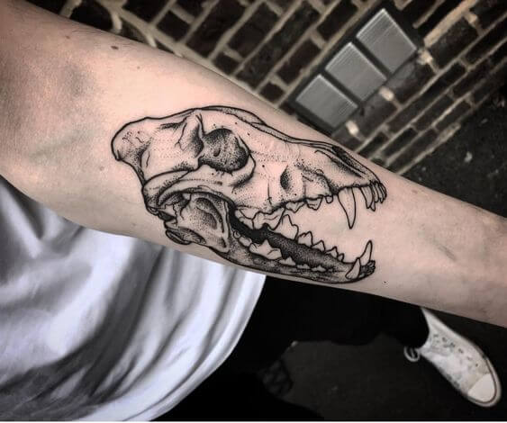 Wolf Skull Tattoo 2 61 Awesome Skull Tattoo Designs for Men and Women in 2022