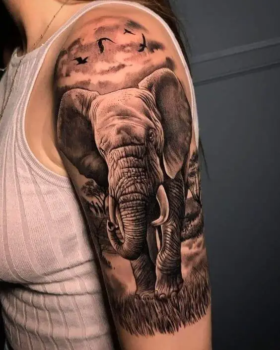 Elephant Tattoo On Arm 3 Creative & Classy Half Sleeve Tattoo Ideas for Women in 2022
