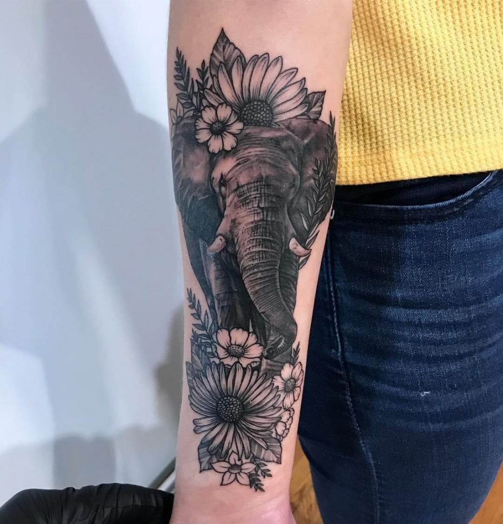 Elephant Tattoo On Arm 5 Creative & Classy Half Sleeve Tattoo Ideas for Women in 2022