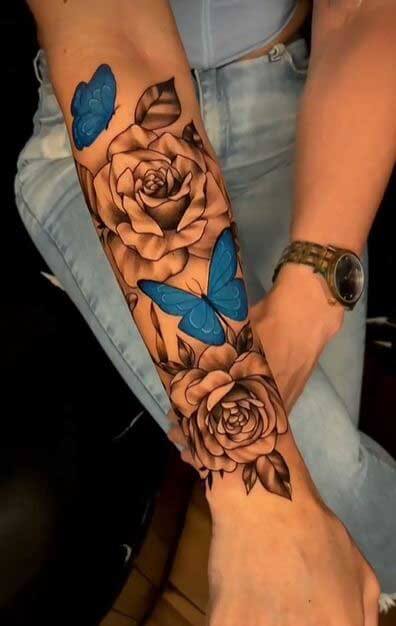 Flower Half Sleeve Tattoo 4 Creative & Classy Half Sleeve Tattoo Ideas for Women in 2022