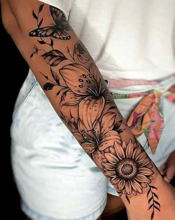 Flower Half Sleeve Tattoo 5 Creative & Classy Half Sleeve Tattoo Ideas for Women in 2022