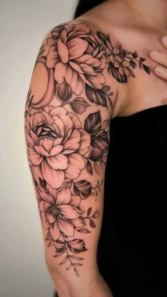 Flower Half Sleeve Tattoo Creative & Classy Half Sleeve Tattoo Ideas for Women in 2022