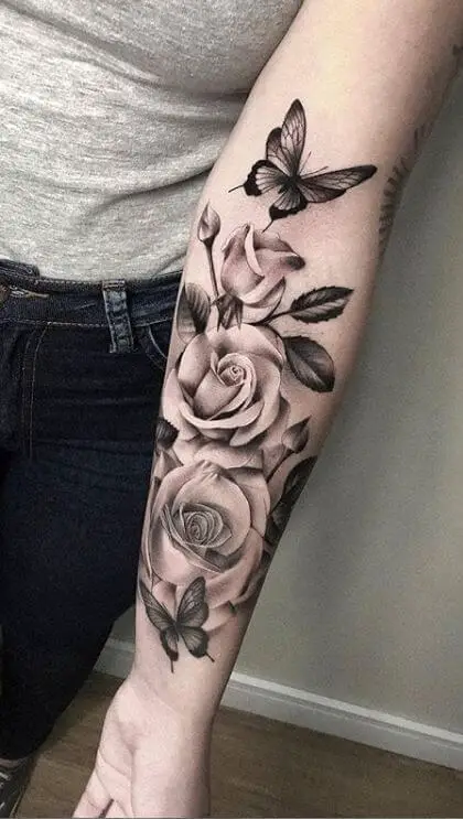 Rose Tattoos On Arm 4 Creative & Classy Half Sleeve Tattoo Ideas for Women in 2022