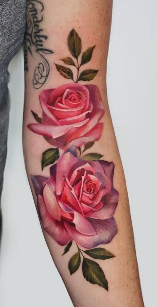 Rose Tattoos On Arm Creative & Classy Half Sleeve Tattoo Ideas for Women in 2022