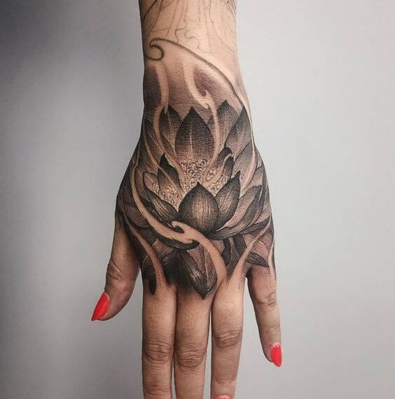 Black Ink and Gray Hand Tattoos 2 30 Amazing Hand Tattoos For Women (The Most Popular & Latest Trends in 2023)