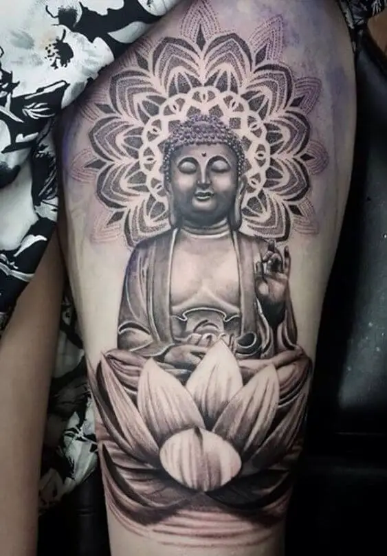 Buddha With Lotus Flower Tattoo 1 30+ Best Lotus Flower Tattoo Design Ideas (Meaning And Inspiration)