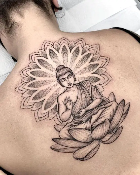 Buddha With Lotus Flower Tattoo 3 30+ Best Lotus Flower Tattoo Design Ideas (Meaning And Inspiration)