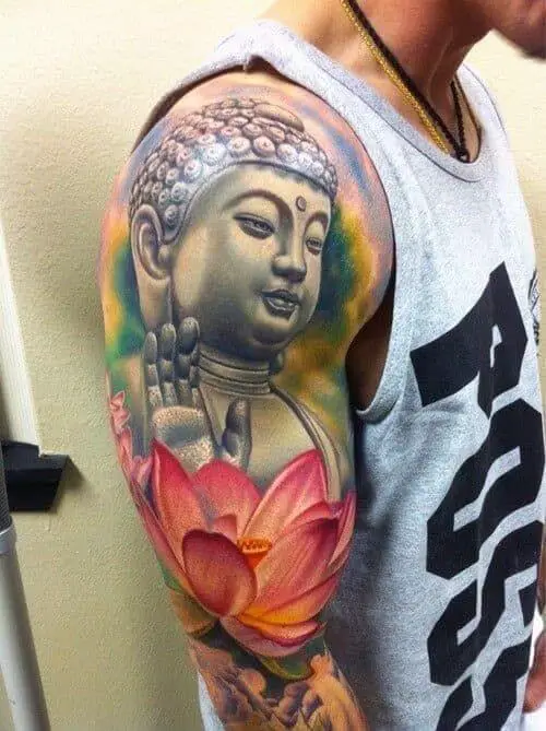 Buddha With Lotus Flower Tattoo 5 30+ Best Lotus Flower Tattoo Design Ideas (Meaning And Inspiration)