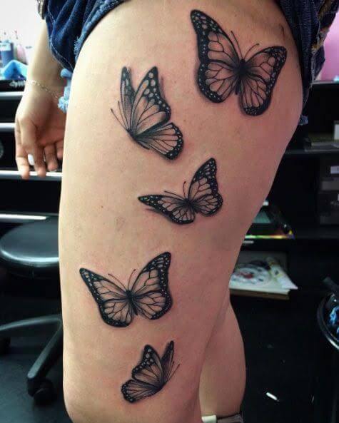 Butterfly Thigh Tattoos 2 26+ Best Thigh Tattoos for Women in 2023