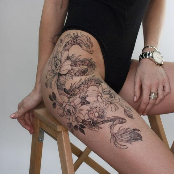Dragon Thigh Tattoo For Women 2 26+ Best Thigh Tattoos for Women in 2023