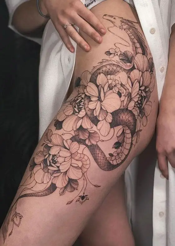 Dragon Thigh Tattoo For Women 3 26+ Best Thigh Tattoos for Women in 2023