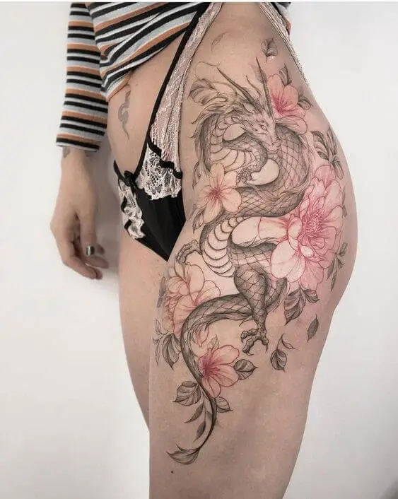 Dragon Thigh Tattoo For Women 26+ Best Thigh Tattoos for Women in 2023