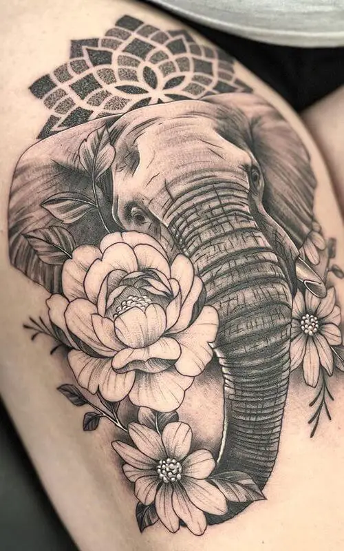 Elephant Thigh Tattoos 26+ Best Thigh Tattoos for Women in 2023