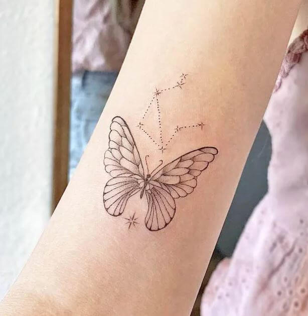 Fine Line Butterfly Constellation Hand Tattoo 30 Amazing Hand Tattoos For Women (The Most Popular & Latest Trends in 2023)