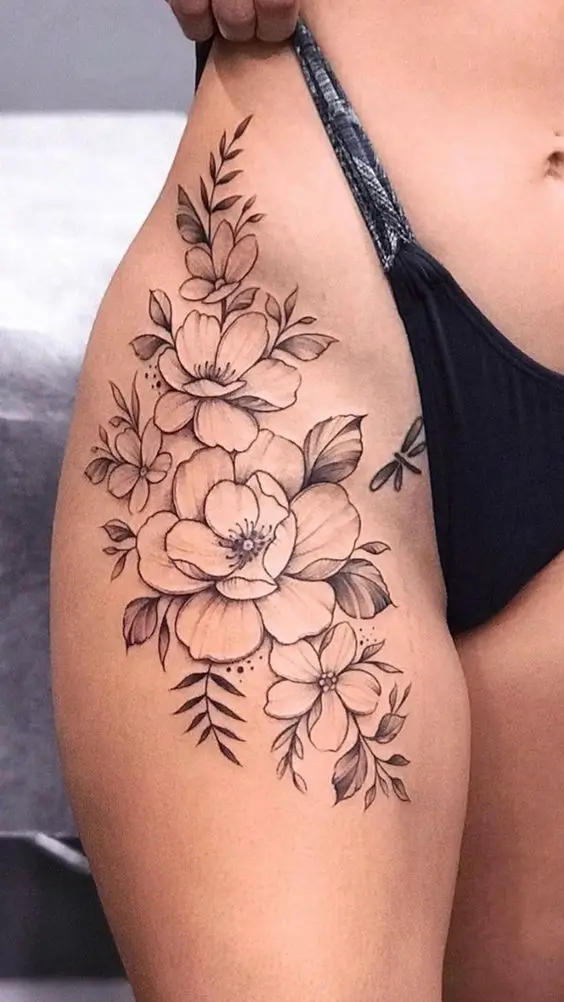 Floral Thigh Tattoos 26+ Best Thigh Tattoos for Women in 2023