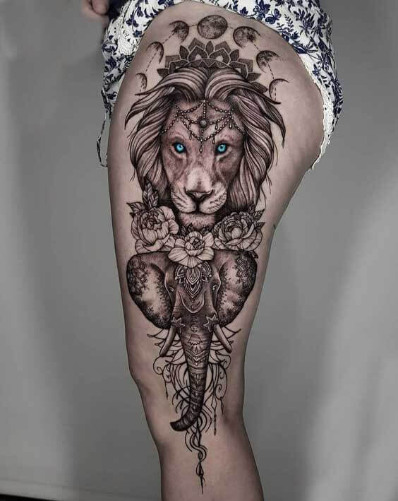 Lion Thigh Tattoos 26+ Best Thigh Tattoos for Women in 2023