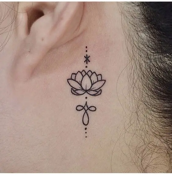 Lotus Flower Tattoo Behind The Ear 2 30+ Best Lotus Flower Tattoo Design Ideas (Meaning And Inspiration)