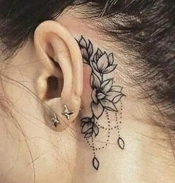 Lotus Flower Tattoo Behind The Ear 3 30+ Best Lotus Flower Tattoo Design Ideas (Meaning And Inspiration)