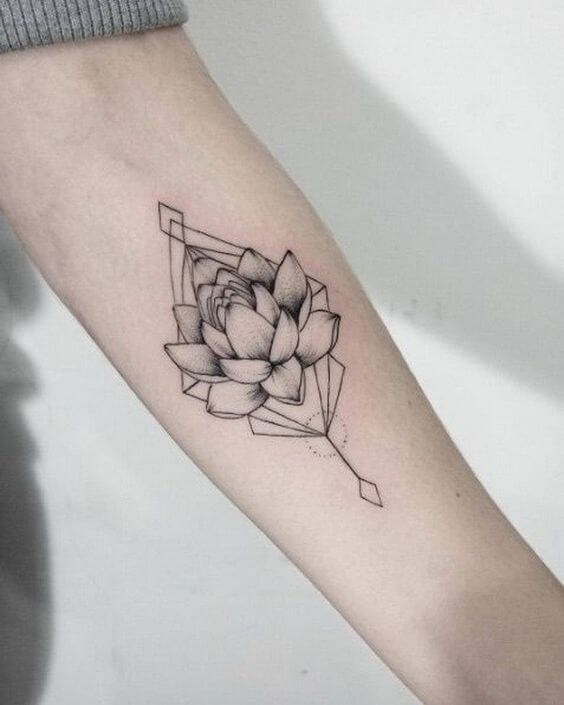 Lotus Flower Tattoo Geometric 2 30+ Best Lotus Flower Tattoo Design Ideas (Meaning And Inspiration)