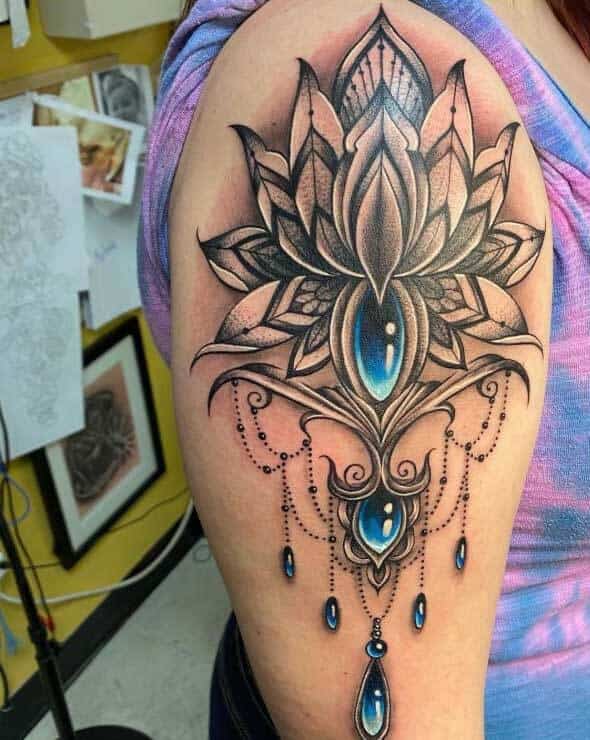 Lotus Flower Tattoo On The Shoulder 2 30+ Best Lotus Flower Tattoo Design Ideas (Meaning And Inspiration)