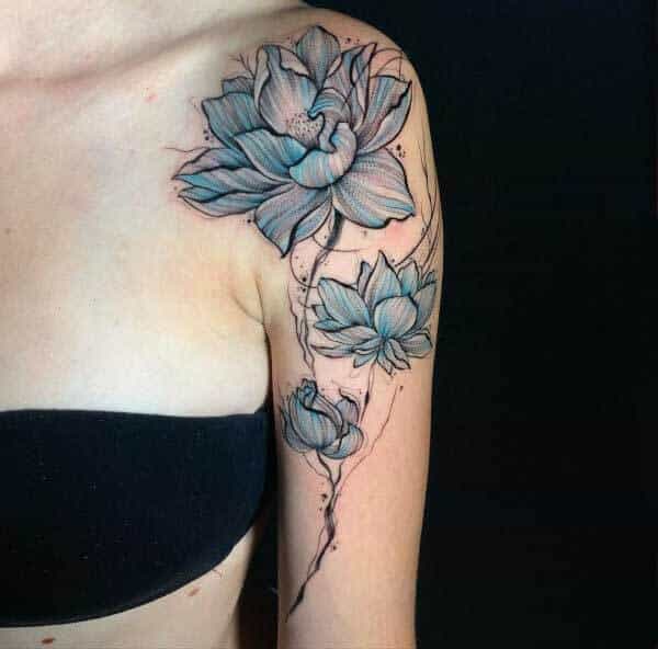 Lotus Flower Tattoo On The Shoulder 3 30+ Best Lotus Flower Tattoo Design Ideas (Meaning And Inspiration)