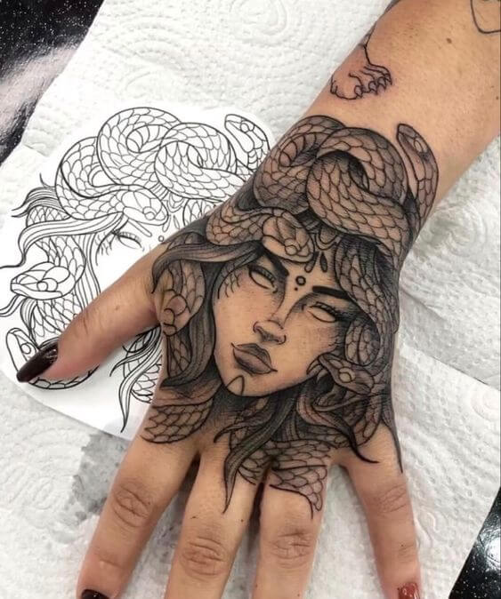 Medusa Hand Tattoo 30 Amazing Hand Tattoos For Women (The Most Popular & Latest Trends in 2023)