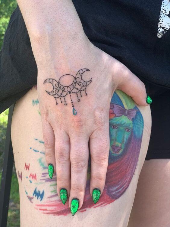 Moon Hand Tattoos 3 30 Amazing Hand Tattoos For Women (The Most Popular & Latest Trends in 2023)