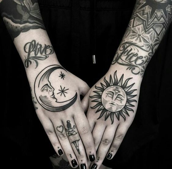 Moon Hand Tattoos 30 Amazing Hand Tattoos For Women (The Most Popular & Latest Trends in 2023)