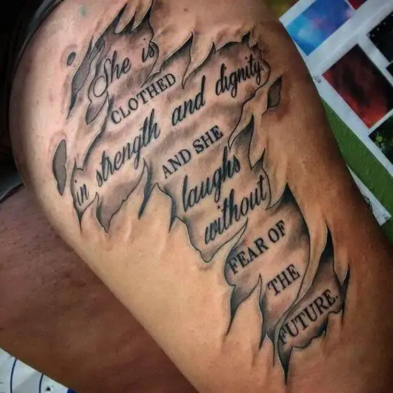 Top more than 67 thigh writing tattoos latest - in.eteachers