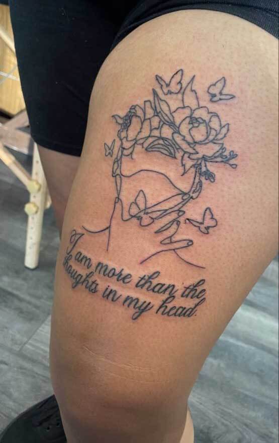 Quotes Thigh Tattoos 3 26+ Best Thigh Tattoos for Women in 2023