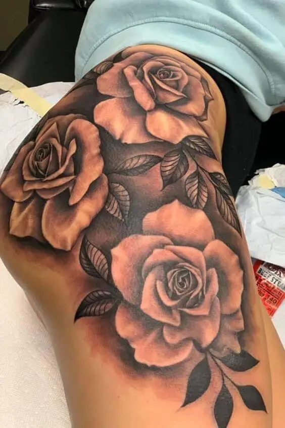 Roses Thigh Tattoos 26+ Best Thigh Tattoos for Women in 2023