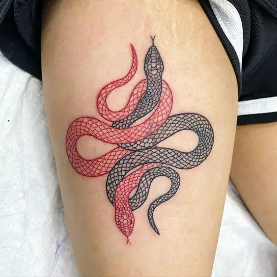 Snake Thigh Tattoos 3 26+ Best Thigh Tattoos for Women in 2023