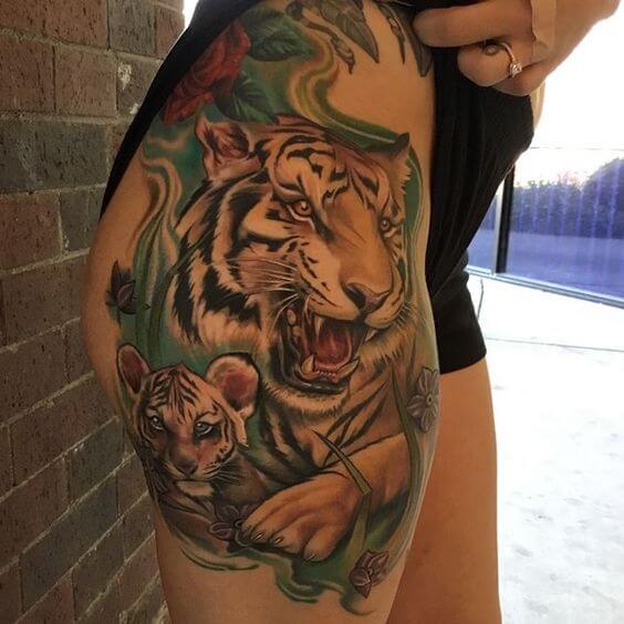 Tiger Thigh Tattoos 26+ Best Thigh Tattoos for Women in 2023