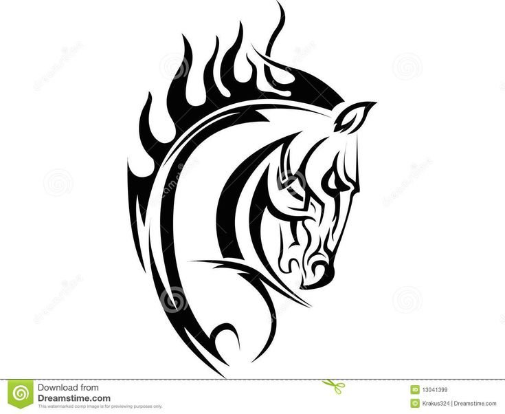 Bold tribal horse tattoo designs