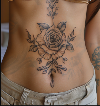 1 Floral Stomach Tattoos 10 Stunning Stomach Tattoos for Women: Design Ideas & Inspiration for 2024