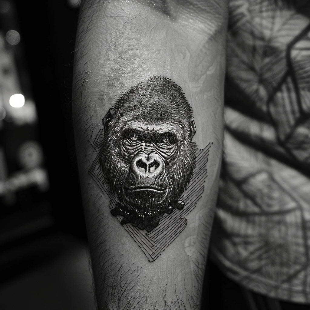 1. Classic Silverback Gorilla Tattoo 10 Stunning Gorilla Tattoo Designs to Showcase Your Strength in 2024