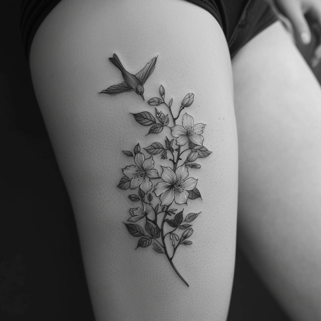 1. Floral tattoos above the knee 10 Stunning Above Knee Tattoo Designs to Flaunt in 2024