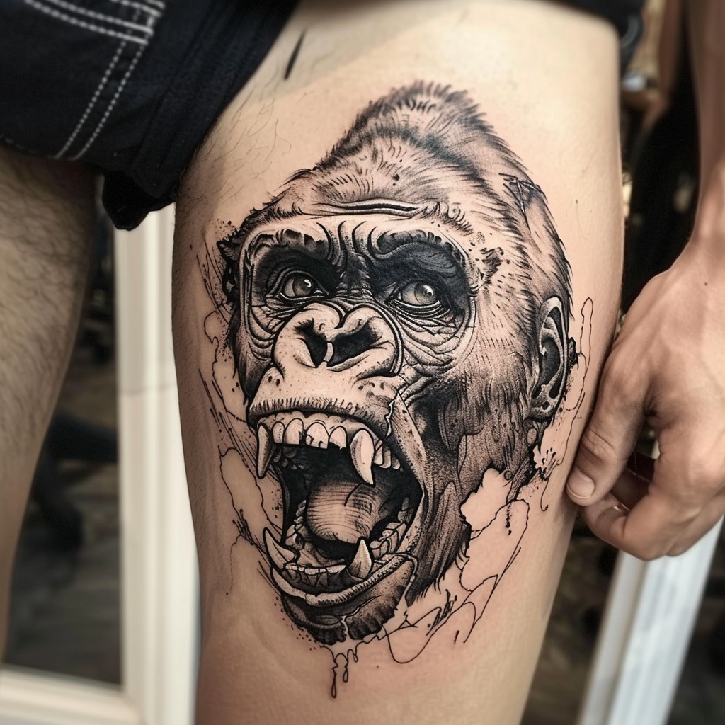10.1 Gorilla Skull Tattoo Tattoo 10 Stunning Gorilla Tattoo Designs to Showcase Your Strength in 2024