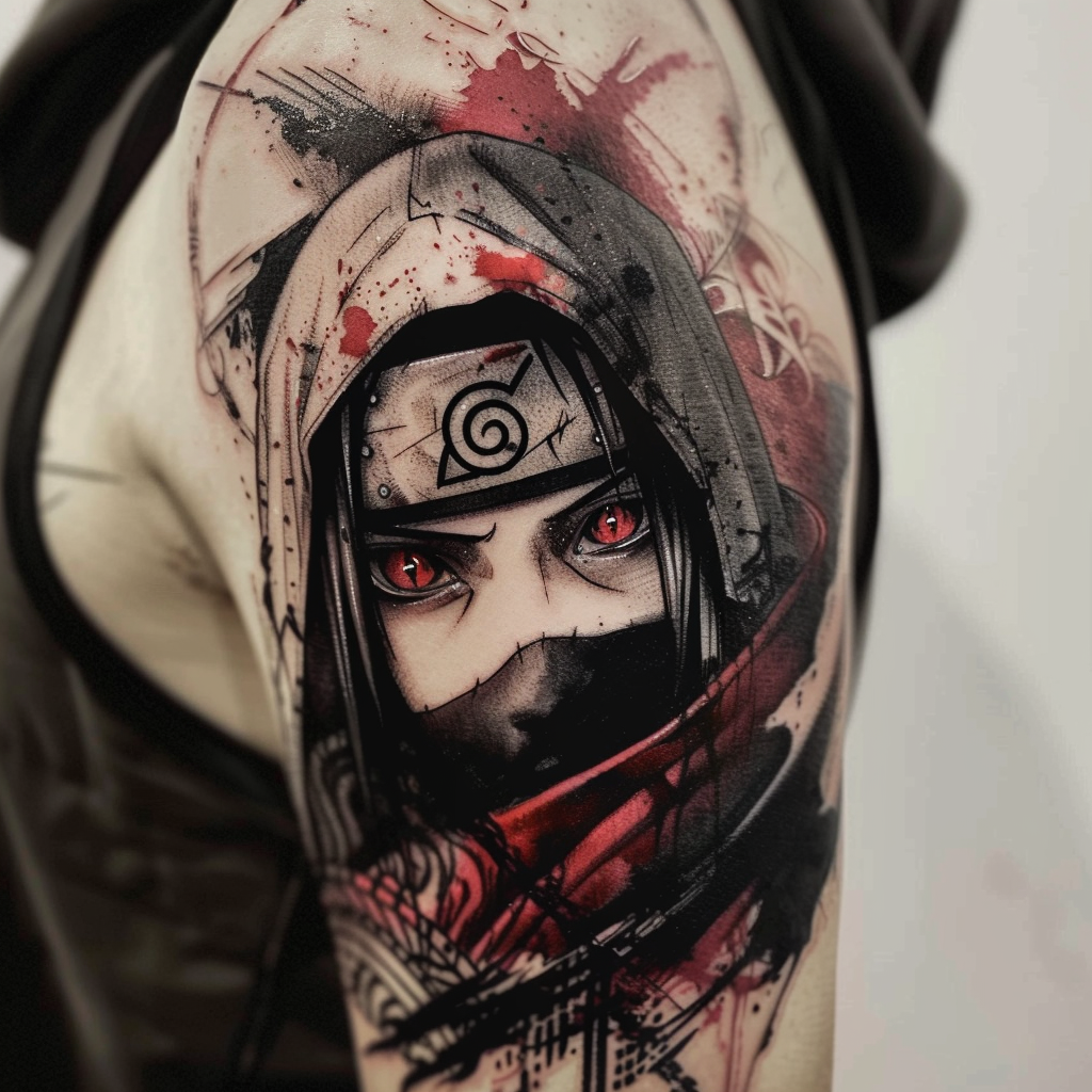 2. Anbu Itachi with the Anbu Black Ops Mask Tattoo 10 Striking Itachi Tattoo Designs for Ultimate Naruto Fans