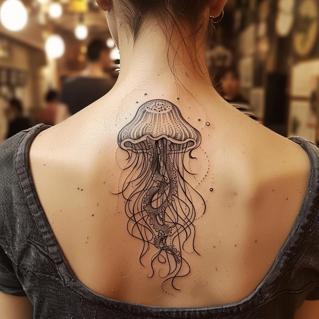 2. Minimalist Jellyfish Tattoos 10 Stunning Jellyfish Tattoo Designs to Electrify Your Look in 2024