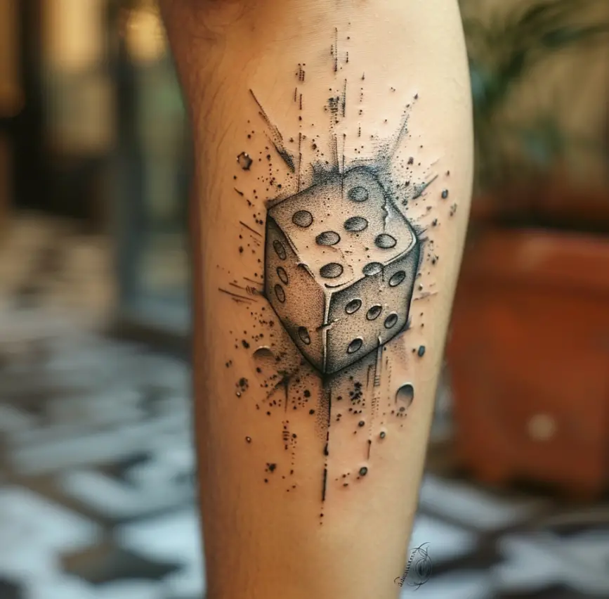 3. 3D Dice Tattoo for a Realistic Look 10 Creative Dice Tattoo Designs to Roll Out Your Luck in 2024